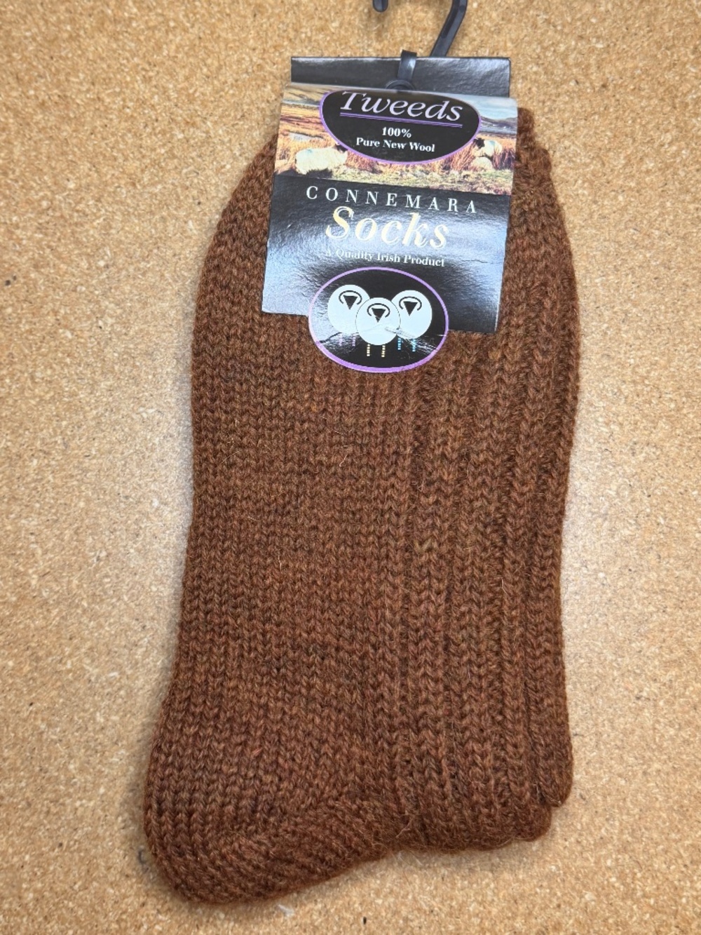 Connemara Tweeds 100% Wool  Irish Walking Socks  M New